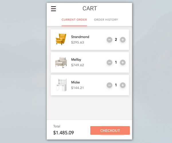 The-shopping-cart-screen-Ecommerce apps