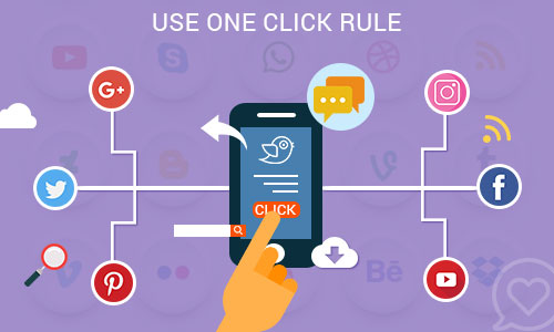 Use ‘One Click’ rule - Ways to promote your mobile app through social platforms