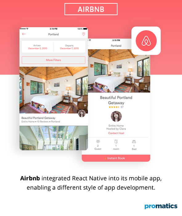 Airbnb apps were built on React Native