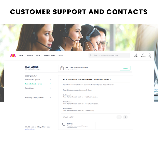 Customer support and contacts